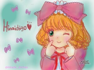 Rating: Safe Score: 0 Tags: 1girl ;) artist_name blonde_hair blue_butterfly bow bug butterfly finger_to_mouth frills green_eyes heart hina_ichigo hinaichigo image index_finger_raised insect long_sleeves one_eye_closed pink_bow ribbon short_hair smile solo twitter_username upper_body User: admin