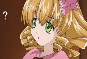 Rating: Safe Score: 0 Tags: 1girl ? blonde_hair bow brown_background drill_hair green_eyes hina_ichigo hinaichigo image pink_bow short_hair solo User: admin