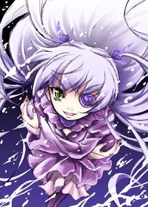 Rating: Safe Score: 0 Tags: 1girl barasuishou dress frills from_above heterochromia image long_hair looking_at_viewer open_mouth petals ribbon smile solo very_long_hair User: admin