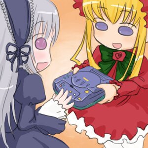 Rating: Safe Score: 0 Tags: 2girls :d beige_background black_dress blonde_hair blue_eyes blush bow bowtie dress drill_hair eyebrows eyebrows_visible_through_hair flower frills green_bow green_neckwear hairband holding image lolita_hairband long_hair long_sleeves lowres multiple_girls open_mouth pair purple_eyes red_dress rose rozen_maiden shinku sidelocks silver_hair simple_background smile suigintou takanashi twin_drills twintails wings yuri User: admin