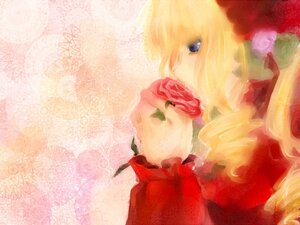 Rating: Safe Score: 0 Tags: 1girl blonde_hair blue_eyes dress flower image profile red_flower red_rose rose shinku solo upper_body User: admin