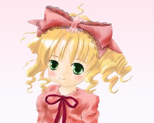 Rating: Safe Score: 0 Tags: 1girl auto_tagged blonde_hair blush bow dress drill_hair green_eyes hair_bow hina_ichigo hinaichigo image long_sleeves looking_at_viewer pink_background pink_bow ribbon smile solo striped striped_background upper_body vertical_stripes User: admin