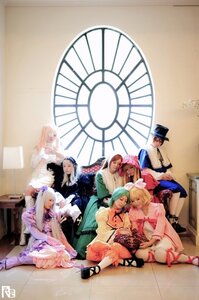 Rating: Safe Score: 0 Tags: 6+girls barefoot blonde_hair closed_eyes hat long_hair multiple_cosplay multiple_girls short_hair sitting tagme User: admin