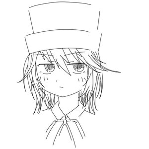 Rating: Safe Score: 0 Tags: 1girl :< bangs blush closed_mouth eyebrows_visible_through_hair greyscale hair_between_eyes hat image looking_at_viewer monochrome solo souseiseki white_background User: admin