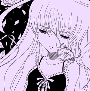Rating: Safe Score: 0 Tags: 1girl barasuishou bare_shoulders collarbone flower frills image long_hair monochrome petals purple_theme rose solo User: admin