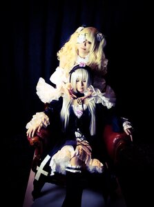 Rating: Safe Score: 0 Tags: 2girls blonde_hair dress frills long_hair multiple_cosplay multiple_girls siblings sisters sitting tagme twins User: admin