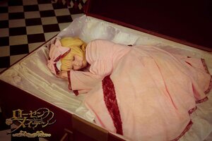 Rating: Safe Score: 0 Tags: 1girl argyle argyle_background argyle_legwear blanket blonde_hair bow checkered checkered_background checkered_floor chess_piece closed_eyes floor hair_bow hinaichigo lying on_floor on_side perspective sleeping solo tile_floor tiles User: admin