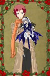 Rating: Safe Score: 0 Tags: 1boy 1girl closed_eyes coat dress flower frills image long_hair red_flower red_hair red_rose rose smile solo suigintou thighhighs white_hair User: admin