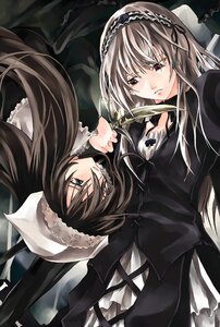 Rating: Safe Score: 0 Tags: 2girls black_dress black_wings brown_hair dress eye_contact floating_hair frills green_eyes hair_over_one_eye hairband half-closed_eyes heterochromia image knife kurokoeda long_hair long_sleeves looking_at_another looking_down looking_up multiple_girls open_mouth pair red_eyes reverse_grip rotational_symmetry rozen_maiden sad silver_hair suigintou suiseiseki upside-down very_long_hair weapon wings User: admin