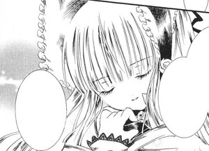 Rating: Safe Score: 0 Tags: 1girl bangs blank_speech_bubble close-up closed_eyes frills greyscale image long_hair monochrome shinku sleeping solo User: admin
