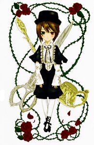 Rating: Safe Score: 0 Tags: 1girl brown_hair dress flower green_eyes hat heterochromia image long_sleeves pantyhose plant red_eyes red_flower red_rose rose short_hair solo souseiseki suiseiseki thorns vines watering_can white_legwear User: admin