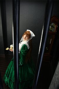 Rating: Safe Score: 0 Tags: 1girl brown_hair dress green_dress long_hair long_sleeves solo standing suiseiseki very_long_hair User: admin