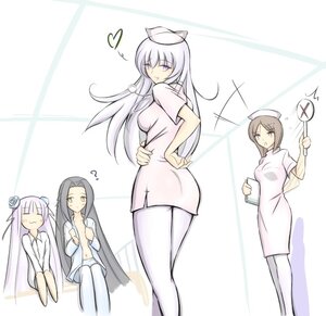 Rating: Safe Score: 0 Tags: 4girls ? artist_request bangs black_hair blush blush_stickers breasts closed_eyes hand_on_hip hat image kakizaki_megu kirakishou large_breasts long_hair looking_at_viewer multiple multiple_girls navel nurse nurse_cap older one_eye_closed open_mouth pantyhose purple_eyes rozen_maiden short_hair silver_hair smile souseiseki suigintou tagme vertical_stripes white_legwear yellow_eyes User: admin
