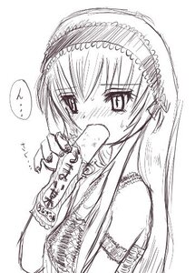 Rating: Safe Score: 0 Tags: 1girl bare_shoulders blush eating food frills greyscale hairband image lolita_hairband long_hair makizushi monochrome sexually_suggestive simple_background solo suigintou sushi upper_body white_background User: admin