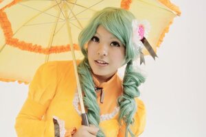 Rating: Safe Score: 0 Tags: 1girl drill_hair flower hair_flower hair_ornament holding_umbrella kanaria lips parasol rain smile solo transparent_umbrella umbrella User: admin