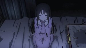 Rating: Safe Score: 0 Tags: 1girl bed black_hair blush closed_eyes curtains dark human image indoors kakizaki_megu long_hair night pajamas screenshot sitting solo User: admin