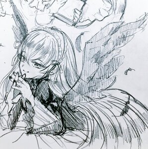 Rating: Safe Score: 0 Tags: 1girl bird feathers frills image long_hair long_sleeves maid_headdress monochrome ribbon smile solo suigintou upper_body User: admin