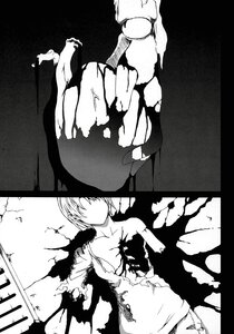 Rating: Safe Score: 0 Tags: 1girl comic doujinshi doujinshi_#12 greyscale image monochrome multiple solo torn_clothes torn_dress torn_legwear User: admin