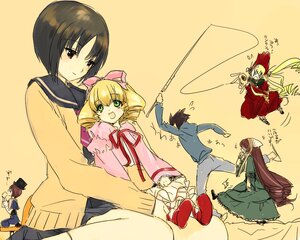 Rating: Safe Score: 0 Tags: 1boy 3girls 5girls blonde_hair blue_sailor_collar bow brown_hair cardigan dress flying_sweatdrops goshiki_suzu green_eyes hat hina_ichigo hug image kashiwaba_tomoe kunkun long_hair long_sleeves mole mole_under_eye multiple multiple_girls pink_bow rozen_maiden sailor_collar sakurada_jun school_uniform serafuku shinku short_hair simple_background sitting souseiseki suiseiseki tagme yellow_background User: admin
