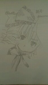 Rating: Safe Score: 0 Tags: 1girl :< :t bow hair_bow hakurei_reimu hinaichigo image monochrome photo pout solo traditional_media User: admin