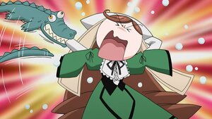 Rating: Safe Score: 0 Tags: 1girl >_< chibi dress green_dress image long_hair long_sleeves open_mouth ribbon solo suiseiseki tears teeth User: admin