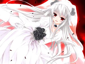 Rating: Safe Score: 0 Tags: 1girl albino black_flower black_rose bouquet bridal_veil bride choker dress elbow_gloves flower gloves holding_hands image long_hair long_sleeves looking_at_viewer red_eyes rose rozen_maiden silver_hair smile solo suigintou veil wedding_dress white_hair User: admin