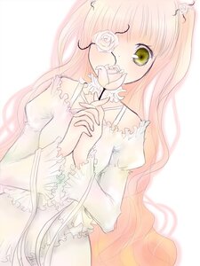 Rating: Safe Score: 0 Tags: 1girl bangs bare_shoulders blonde_hair blush dress flower frills hands_clasped image interlocked_fingers kirakishou long_hair long_sleeves own_hands_together pink_hair puffy_sleeves rose solo striped vertical-striped_dress vertical-striped_legwear vertical_stripes very_long_hair white_dress white_flower white_rose yellow_eyes User: admin