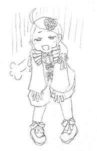 Rating: Safe Score: 0 Tags: 1girl ahoge blush full_body fur_trim greyscale image kanaria long_sleeves monochrome open_mouth smile solo standing tears white_background User: admin