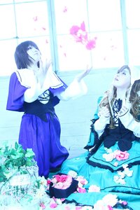 Rating: Safe Score: 0 Tags: blue_dress dress flower indoors long_sleeves multiple_cosplay multiple_girls tagme window User: admin