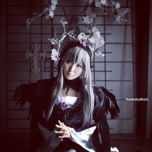 Rating: Safe Score: 0 Tags: 1girl auto_tagged dress flower indoors long_hair long_sleeves looking_at_viewer red_eyes silver_hair solo suigintou User: admin