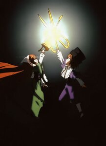 Rating: Safe Score: 0 Tags: brown_hair cape dress firing hat image pair short_hair souseiseki suiseiseki User: admin