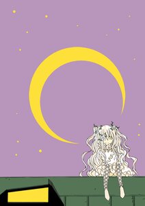 Rating: Safe Score: 0 Tags: 1girl boots crescent crescent_moon hair_ornament image kirakishou long_hair moon sitting solo very_long_hair wavy_hair yellow_eyes User: admin