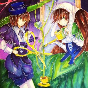 Rating: Safe Score: 0 Tags: blue_dress brown_hair capelet dress flower hat image pair short_hair siblings sisters smile souseiseki suiseiseki twins User: admin