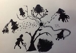 Rating: Safe Score: 0 Tags: floating hat image monochrome multiple multiple_girls silhouette standing tagme User: admin