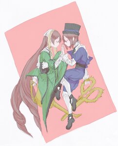 Rating: Safe Score: 0 Tags: 2girls apron brown_hair closed_eyes dress green_dress hat headdress holding_hands image japanese_clothes kiss long_hair long_sleeves multiple_girls pair short_hair siblings sisters souseiseki suiseiseki twins very_long_hair wide_sleeves yuri User: admin