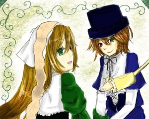 Rating: Safe Score: 0 Tags: 2girls :d ? auto_tagged blue_dress brown_hair dress green_dress green_eyes hat head_scarf heterochromia image long_hair long_sleeves looking_at_viewer looking_back multiple_girls open_mouth pair red_eyes short_hair siblings sisters smile souseiseki suiseiseki twins very_long_hair User: admin