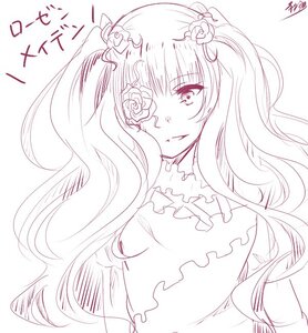 Rating: Safe Score: 0 Tags: 1girl auto_tagged blush dress eyepatch flower frills hair_flower hair_ornament image kirakishou long_hair looking_at_viewer monochrome rose smile solo two_side_up upper_body User: admin