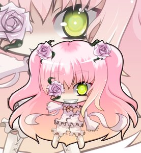 Rating: Safe Score: 0 Tags: 1girl blush chibi flower gloves green_eyes grin hair_ornament image kirakishou long_hair pink_flower pink_hair pink_rose rose smile solo white_rose yellow_eyes zoom_layer User: admin