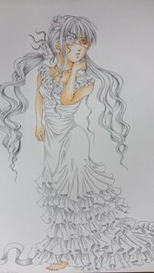 Rating: Safe Score: 0 Tags: 1girl dress eyepatch flower frills full_body hair_flower hair_ornament image kirakishou long_dress long_hair rose solo traditional_media twintails very_long_hair white_dress white_theme yellow_eyes User: admin