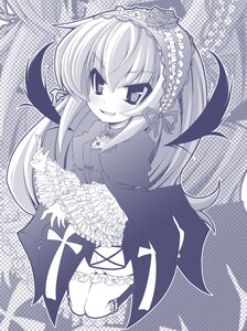 Rating: Safe Score: 0 Tags: 1girl :d blush chain-link_fence checkered_background dress fence flower frills gothic_lolita hairband halftone halftone_background image lolita_fashion lolita_hairband long_hair long_sleeves looking_at_viewer monochrome open_mouth polka_dot polka_dot_background rose smile solo suigintou wings User: admin