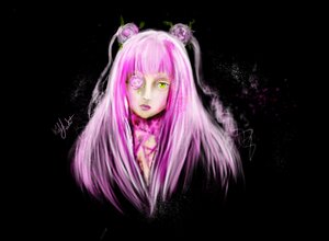 Rating: Safe Score: 0 Tags: 1girl artist_name auto_tagged black_background flower green_eyes hair_flower hair_ornament image kirakishou lips long_hair pink_hair rose signature solo User: admin