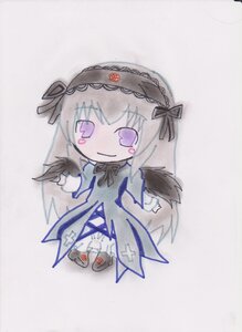 Rating: Safe Score: 0 Tags: 1girl black_ribbon blush_stickers chibi dress full_body hairband image long_hair long_sleeves looking_at_viewer purple_eyes ribbon smile solo suigintou wings User: admin