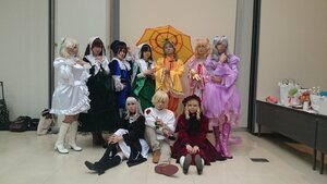 Rating: Safe Score: 0 Tags: 6+girls black_hair blonde_hair boots brown_hair cape dress everyone flower hair_ornament hat high_heels long_hair multiple_boys multiple_cosplay multiple_girls necktie pants short_hair sitting tagme thighhighs umbrella white_hair User: admin