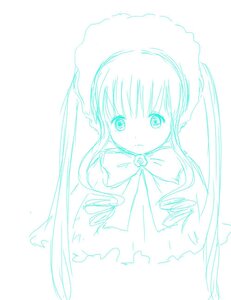 Rating: Safe Score: 0 Tags: 1girl bangs blue_theme blush capelet eyebrows_visible_through_hair image long_hair looking_at_viewer monochrome shinku simple_background sketch solo upper_body white_background User: admin