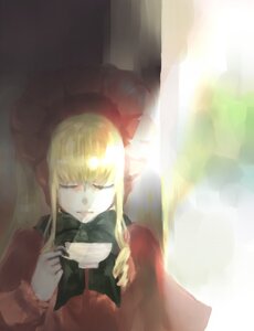 Rating: Safe Score: 0 Tags: 1girl bangs blonde_hair bonnet closed_eyes dress holding image long_hair long_sleeves red_dress rose shinku sidelocks solo teacup upper_body User: admin