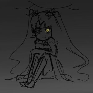 Rating: Safe Score: 0 Tags: 1girl bare_shoulders dress image kirakishou long_hair monochrome sketch solo spot_color very_long_hair yellow_eyes User: admin