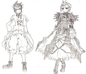 Rating: Safe Score: 0 Tags: 1girl bloomers boots dress full_body image kirakishou long_sleeves monochrome pair personification short_hair smile suigintou underwear User: admin