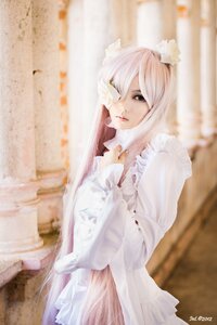Rating: Safe Score: 0 Tags: 1girl artist_name blurry blurry_background blurry_foreground depth_of_field dress flower frills hair_flower hair_ornament indoors kirakishou lips long_hair looking_at_viewer photo signature solo white_dress white_hair User: admin