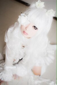 Rating: Safe Score: 0 Tags: 1girl animal animal_ears blurry blurry_background blurry_foreground depth_of_field kirakishou lips looking_at_viewer photo red_lips scarf solo white_hair User: admin