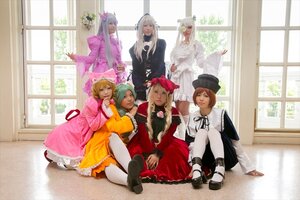 Rating: Safe Score: 0 Tags: 6+girls blonde_hair brown_hair couch curtains dress hat inaba_tewi indoors long_hair long_sleeves multiple_cosplay multiple_girls pantyhose reisen_udongein_inaba short_hair silver_hair sitting socks tagme window User: admin
